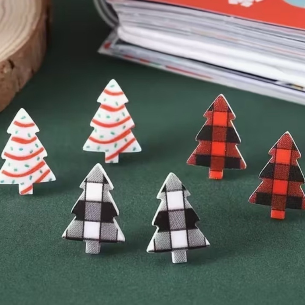 Festive Tree Earrings Set